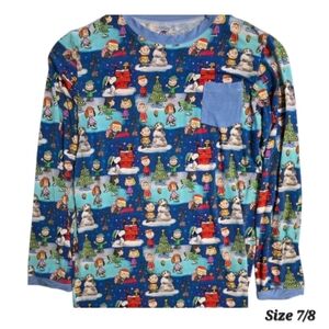 Charlie Brown Christmas Long Sleeve Bamboo Pocket Tee Boys Size 7/8 NWOT